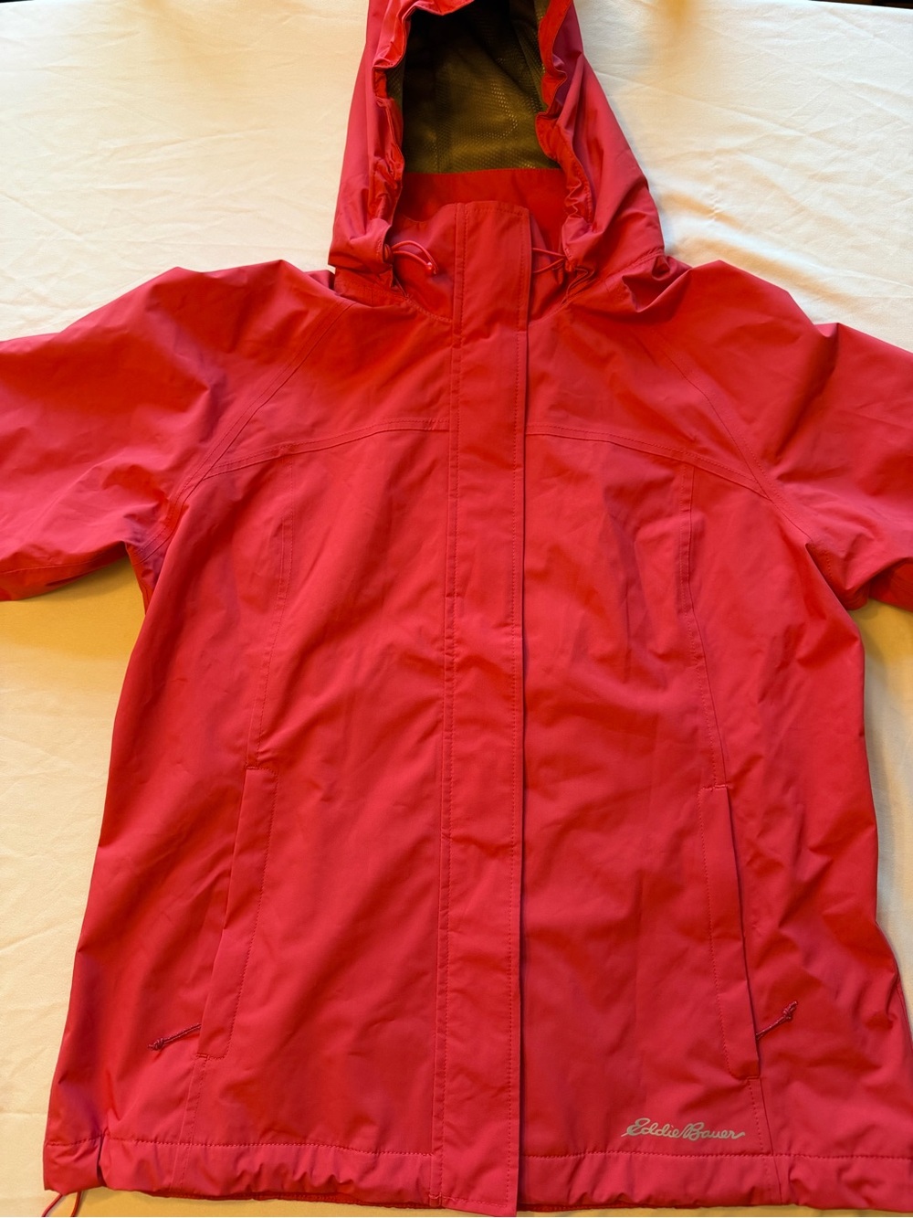 Eddie Bauer Women's Bright Red Hooded Ski Shell Jacket